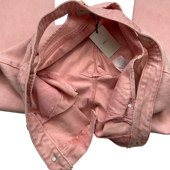 Ragged Priest Milk It Mia Baby Jean 32 Pink Flare Leg Cut Out Waist High Rise - Picture 7 of 12